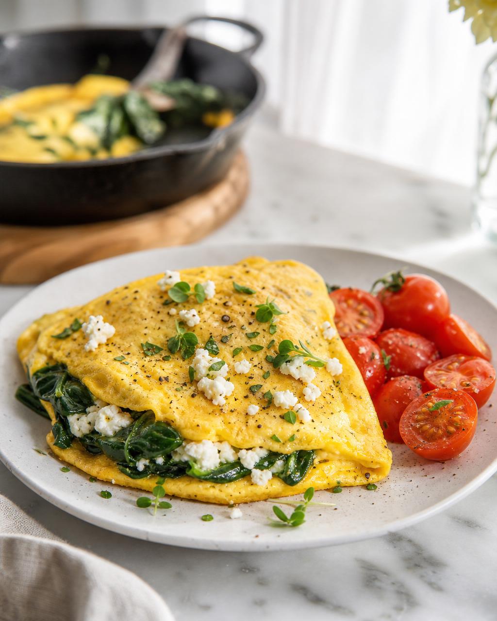 Rührei mit Spinat & Feta